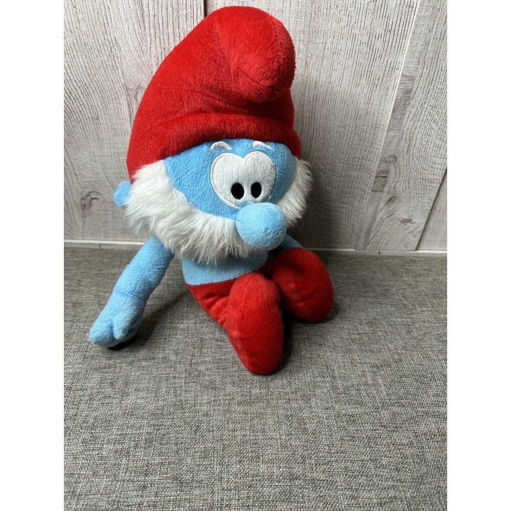 Papa Smurf Plush The Smurfs Nanco 2010 Peyo Blue White Red 13"